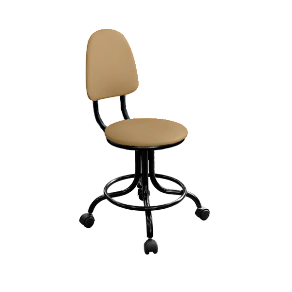 кресло на винтовой опоре бежевое кр01 каркас черный фото