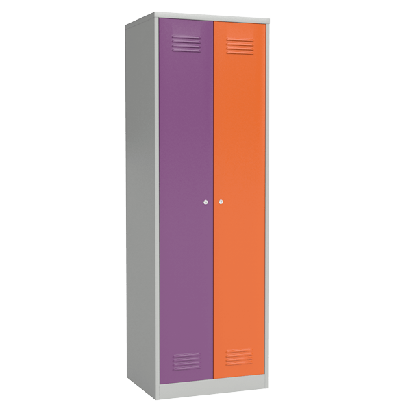 Цветной четырехсекционный шкаф для раздевалок