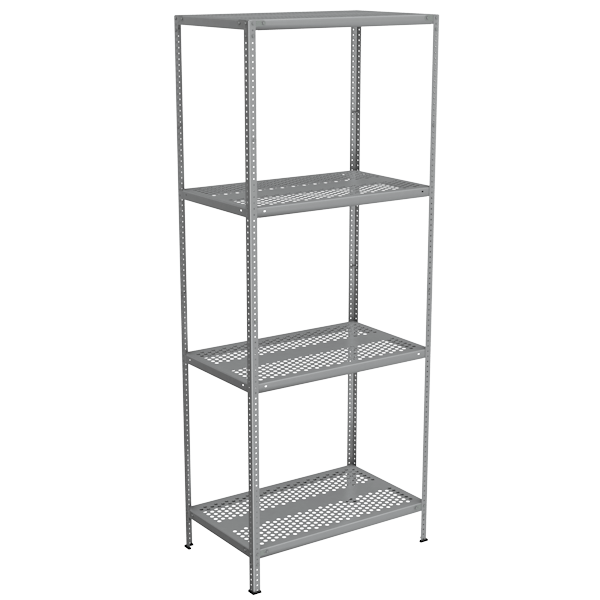 стеллаж из нержавеющей стали с перфорированными полками 2500x1000x600 фото