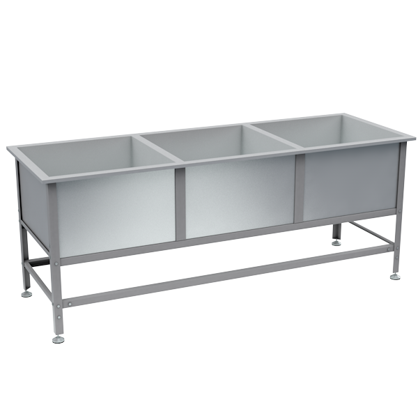 моечная ванна 3 раковины 870x2300x800 фото