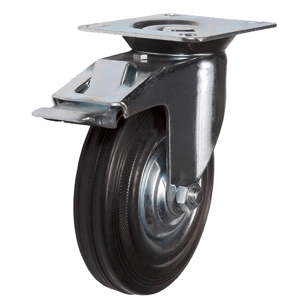 колесо промышленное поворотное с тормозом scb фото