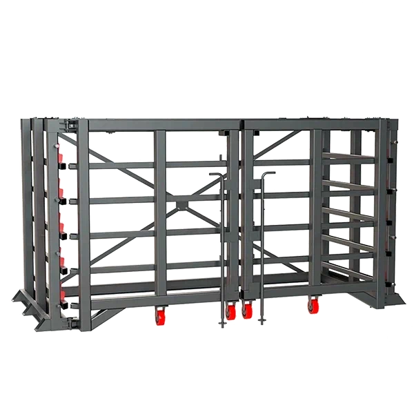 каркас стеллажа h-2000 с выкатными платформами для металла 1500х3000 фото