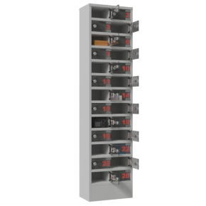 шкаф для хранения мобильных телефонов шст 26 с дверками из оргстекла