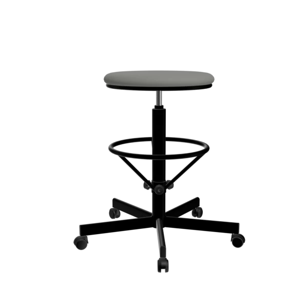 табурет с усиленной опорой для ног серый т03/к каркас черный фото