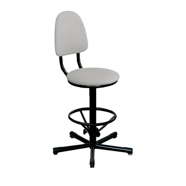 промышленный стул белый кр03 каркас черный фото