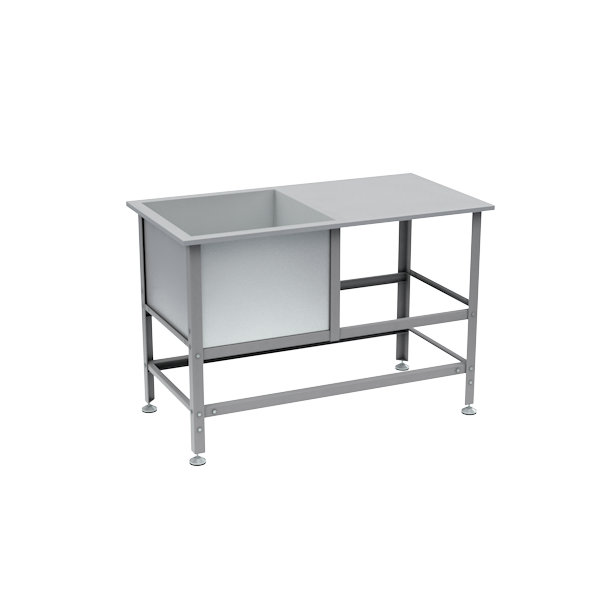 ванна моечная 1 раковина со столом 870x1350x700 фото