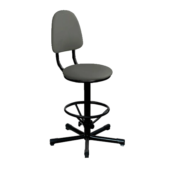 промышленный стул серый кр03 каркас черный фото