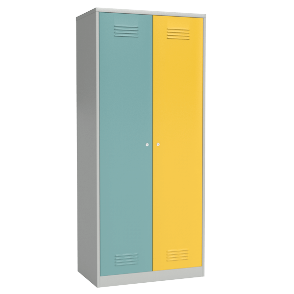 Цветной цельносварной металлический шкаф для одежды артикул 22742