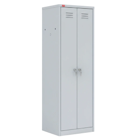 двухсекционный металлический шкаф для одежды шрм-ак фото