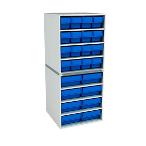 стационарная кассетница на 2 яруса синие лотки фото