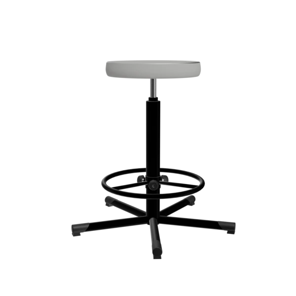 табурет на винтовой опоре светло-серый т02-1 каркас черный фото