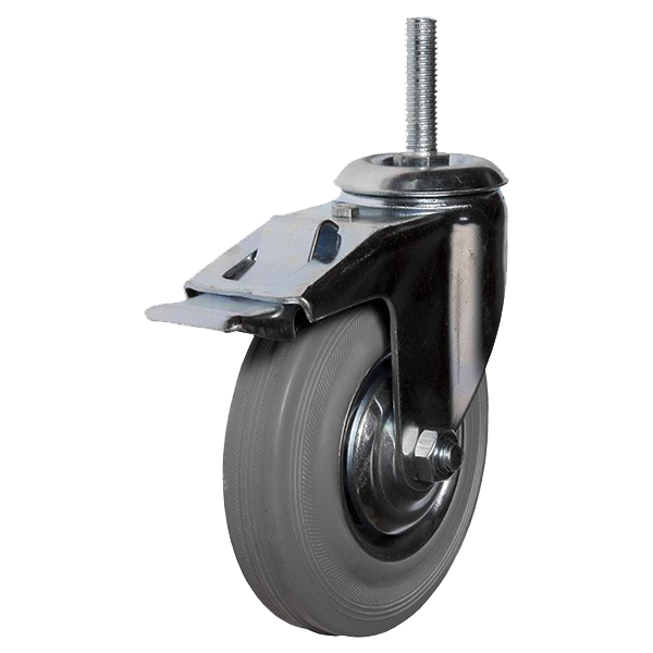 колесо аппаратное (крепление болт с тормозом) 125 мм фото