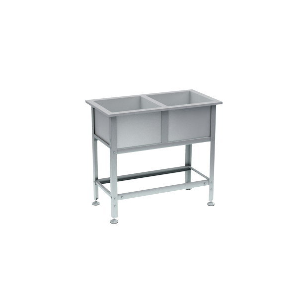 ванна моечная 2 секции 870x1010x530 фото