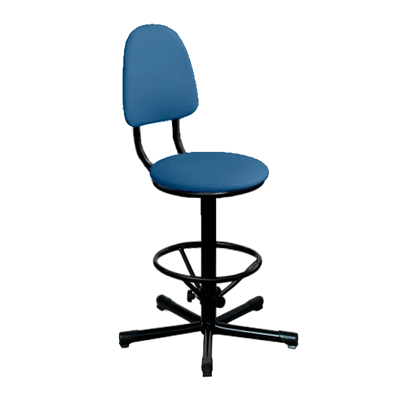 промышленный стул синий кр03 каркас черный фото