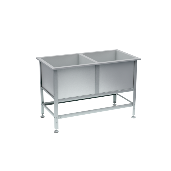 ванна моечная 2 раковины 870x1350x700 фото