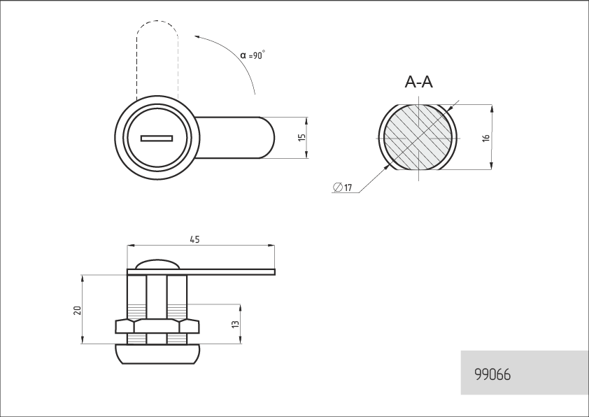 замок для металлической мебели с 3 ключами фото