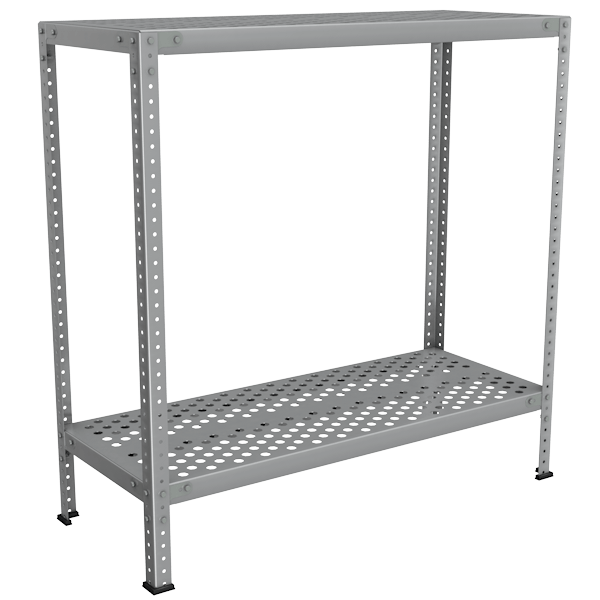стеллаж из нержавеющей стали с перфорированными полками 1000x1000x400 фото