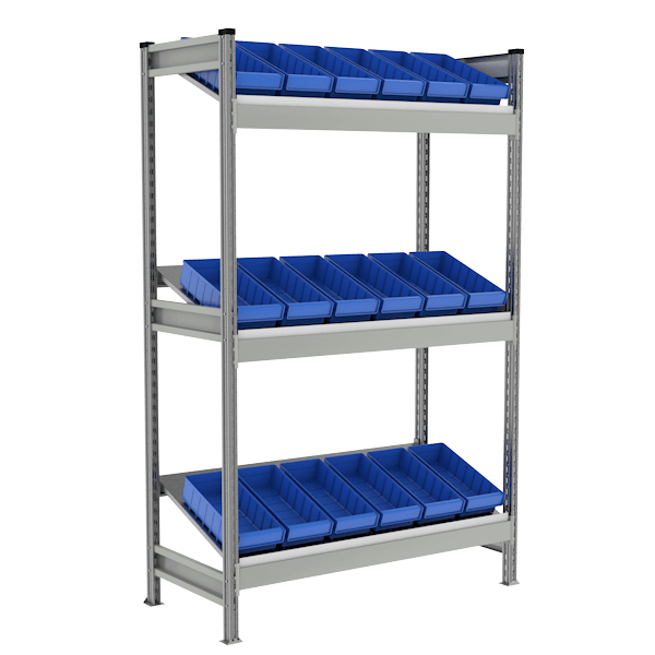 стеллаж ст-023 с наклонными полками 2000x1200x585 фото