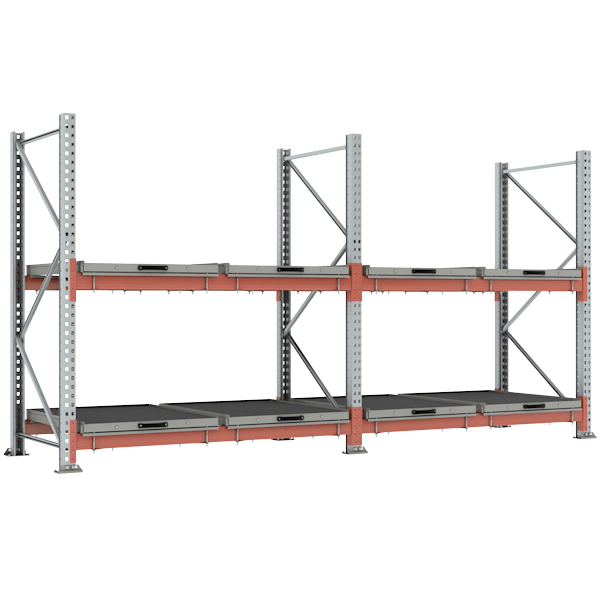 стеллаж с выкатными платформами 2000x3829x1000 фото