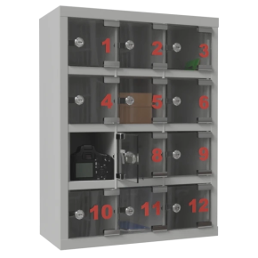 шкаф для хранения мобильных телефонов шм 12 с дверками из оргстекла