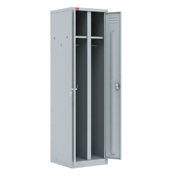 двухсекционный металлический шкаф для одежды шрм-ак фото