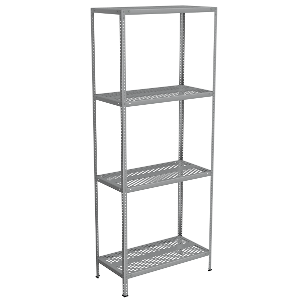 стеллаж из нержавеющей стали с перфорированными полками 2500x1000x500 фото