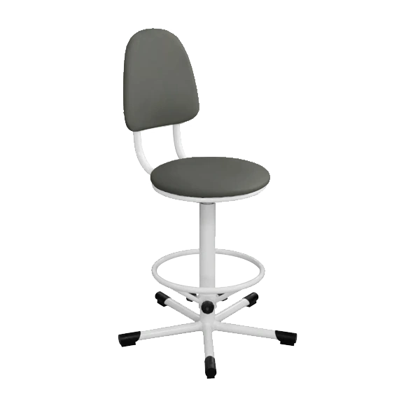 промышленный стул серый кр03 каркас белый фото