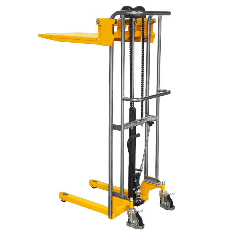 штабелер гидравлический pj4150 (400 кг; 1,5 м; с вилами и площадкой) smartlift фото