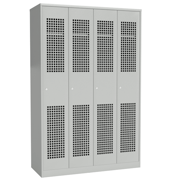 шкаф для раздевания металлический с перфорированными дверьми фото