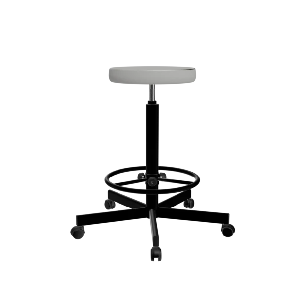 табурет на винтовой опоре светло-серый т02-1/к каркас черный фото