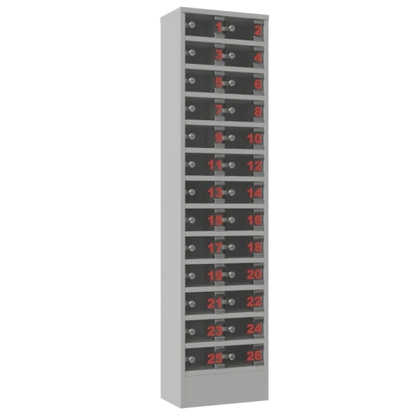 шкаф для хранения мобильных телефонов шст 26 с дверками из оргстекла