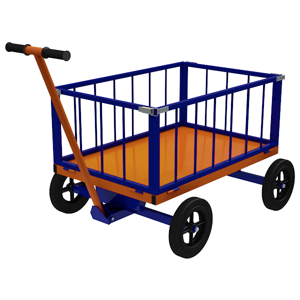 тележка с поворотной осью и трубчатыми бортами тпоб 2 т фото