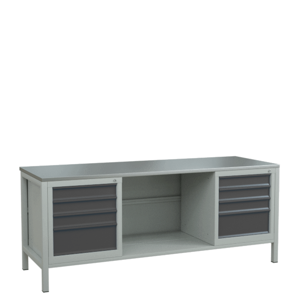 верстак 2000 с 2 тумбами с 4 выдвижными ящиками фото