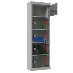 шкаф для хранения мобильных телефонов шст 5 с дверками из оргстекла