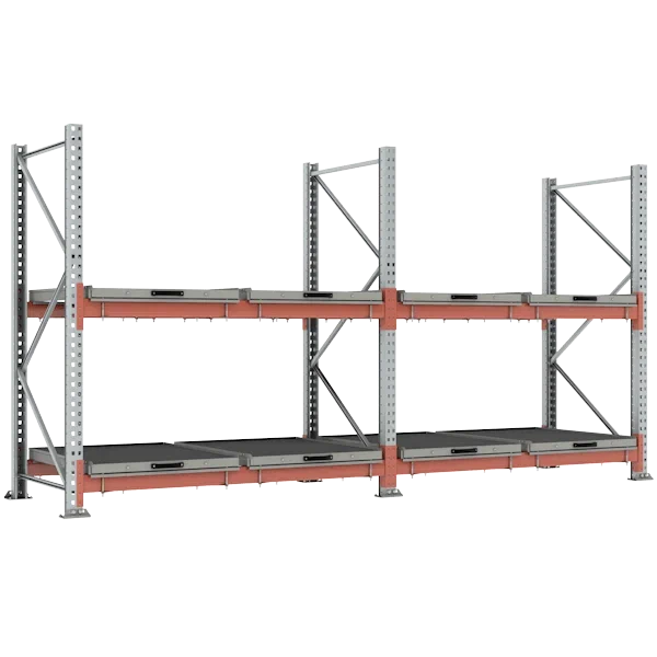 стеллаж с выкатными платформами 2000x9460x1000 фото