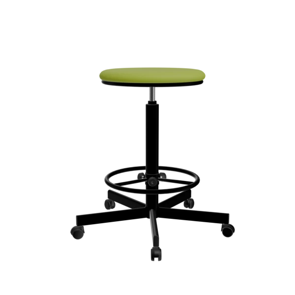 табурет на винтовой опоре светло-зеленый т02/к каркас черный фото
