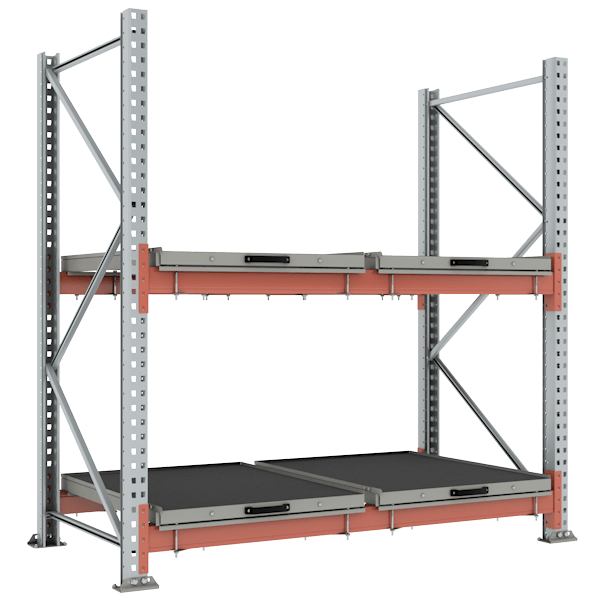 стеллаж с выкатными платформами 2000x1948x1000 фото