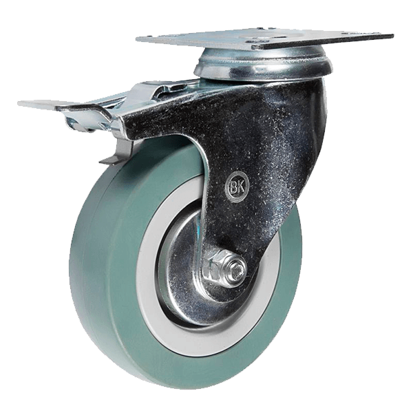 колесо аппаратное (поворотное крепление с тормозом) фото