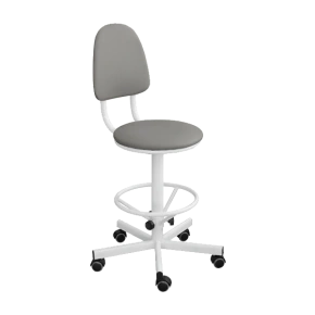 промышленный стул светло-серый кр03/к каркас белый фото