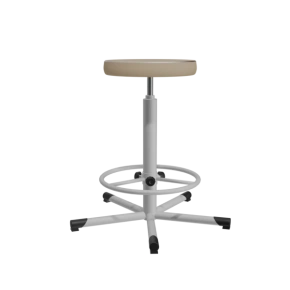 табурет на винтовой опоре кремовый т02-1 каркас белый фото