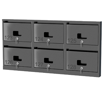 почтовый ящик из нержавеющей стали серии слим 2x3 с окошком фото