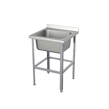 цельнотянутая ванна с бортом 1 мойка 870x600x600 фото