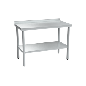 разделочный стол из нержавеющей стали с бортом 870x1200x600 фото