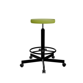 табурет на винтовой опоре светло-зеленый т02-1/к каркас черный фото