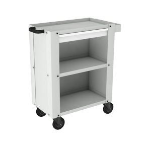 тележка инструментальная с задней и боковыми стенками с тремя полками, ящиком фото