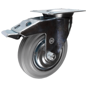 колесо аппаратное (поворотное крепление с тормозом) 160 мм фото