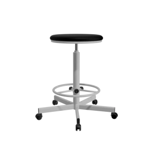 табурет на винтовой опоре черный т02/к каркас белый фото