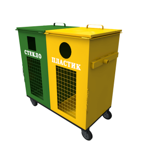 контейнер для раздельного сбора мусора двухсекционный фото