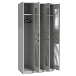 шкаф для сменной одежды металлический с перфорированными дверьми фото