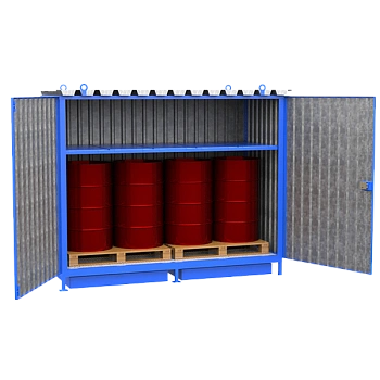 шкаф для 8 бочек уличный с поддоном 2148x2679x1117 фото